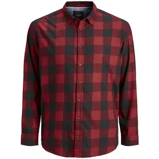 Jack & Jones PlusSize JACK & JONES Gingham Twill Shirt L/S Ps Noos Hemd, Brick Red, 4XL