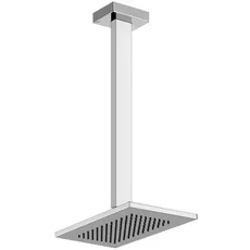 Gessi Rettangolo Deckenbrause antikalk, 216x140 mm mit personalisierter Länge, 1/2 Anschluss, 20150, Farbe: Metall Schwarz gebürstet PVD