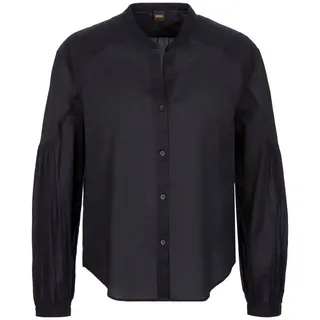Boss ORANGE Klassische Bluse »Berday Premium Damenmode« mit Ballonärmeln, schwarz