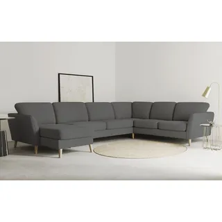 OTTO home Wohnlandschaft Polyester 349cm U-Form Dunkelgrau