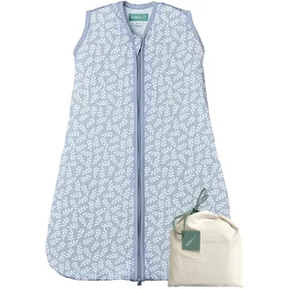 molis&co. Baby Schlafsack Sommer. 100% Baumwolle (Oeko-TEX 100). 0.5 Tog Sommerschlafsack Atmungsaktiv Babyschlafsack 85 cm für Jungen Mädchen Neugeborene 6-18 Monate. Blue Garden.