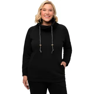 Ulla Popken Damen große Größen, Sweatshirt Schwarz 66-68