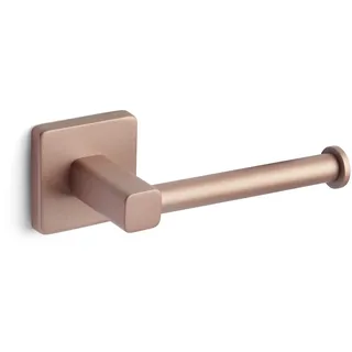 Tatay Toilettenpapierhalter ohne Bohren mit 3M Befestigungssystem | Komfortabel & bohrfrei | Mattes Finish | 100% rostfrei | Belastbarkeit 5 kg | 6 x 6,5 x 16 cm – Kollektion Kalo – Roségold