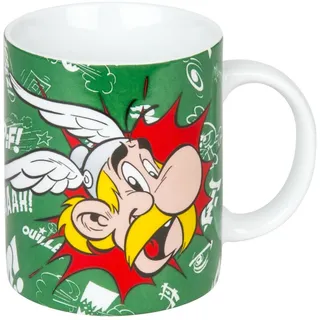 Könitz Kaffeebecher Obelix Asterix-Paff im Geschenkkarton Becher, Porzellan, Mehrfarbig, 11.5x8.2x9.4 cm