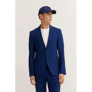 Anzugsakko BUGATTI "Mix & Match", Herren, Gr. 27, blau (360, blau), 75% Wolle, 22% Polyester, 3% Elasthan, unifarben, normal, Manschette, Sakkos Anzugsakko, Modern Fit