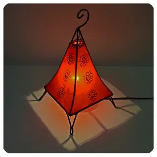 Orientalische Marokkanische Stehlampe Leder Lampe Hennalampe Lederleuchte