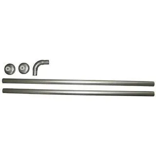 Winkelstange Aluminium 2er silber matt 120x120 cm - extra lang - - Silber