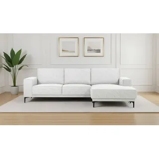 otto home Ecksofa »Polsterecke Oland, Struktur, Flachgewebe, Luxus-Microfaser, Boucle« L-Form, 280 cm, Wellenunterfederung, Skandi-Design, Metallfüße