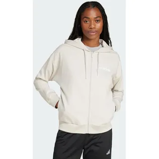 adidas Essentials Linear French Terry Kapuzenjacke beige|weiß M
