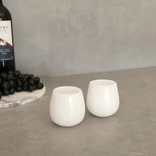 Hermia Concept, MAR09860602D, Kaffeetasse (2 Stück), 100 % Thassos-Marmor, Weiß, 7 x 15 x 6 cm - Weiß