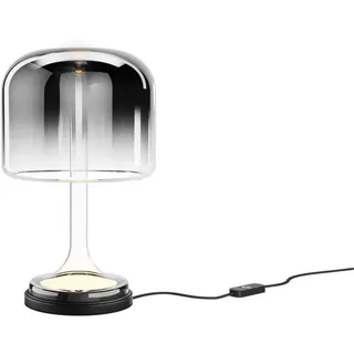 LED Leuchte Nachttisch dimmbar Glas Schirm Rauchgrau 28 cm 3000 K Tischlampe