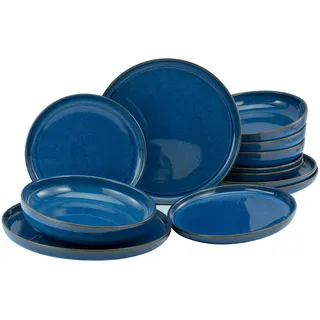 CreaTable Serie uno Atlantico Tafelservice 12-tlg. blau/unifarben