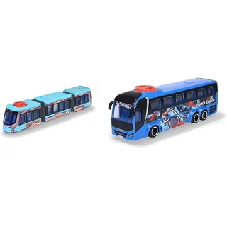 Dickie Toys - Spielzeug-Fahrzeug Siemens City Tram (41,5 cm) & Spielzeug-Bus Man (blau) – lenkbarer Reise-Bus (26,5 cm)