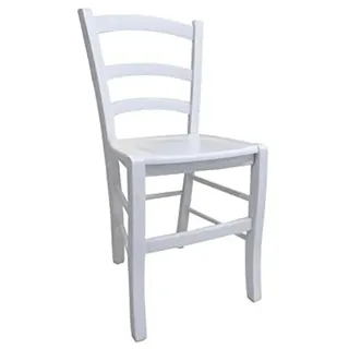 Dmora - Klassischer Holzstuhl, für Esszimmer, Küche oder Wohnzimmer, Made in Italy, cm 46x42h87, Sitzhöhe cm 47, Farbe Weiß