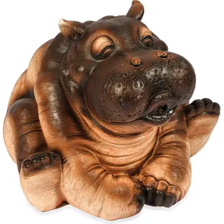 esotec Wasserspeier-Figuren Flusspferd Hippo | Einzelfigur Teichfigur 100740 - Braun