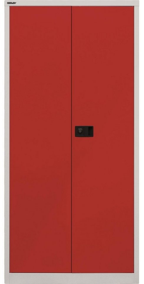 Bild von Stahlschrank E782A04G506 lichtgrau, kardinalrot 91,4 x 40,0 x 195,0 cm, aufgebaut