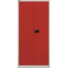 Bild von Stahlschrank E782A04G506 lichtgrau, kardinalrot 91,4 x 40,0 x 195,0 cm, aufgebaut