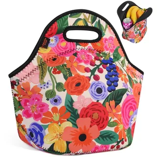 Desing Wish Lunchbox Tasche Neopren Lunchtasche Lunchbag Isoliertas Thermobox Kühltasche Faltbar Thermo Tasche Picknicktasche Isoliert Lunch Bag für Kinder Herren Damen Essen Schule Arbeit Picknick