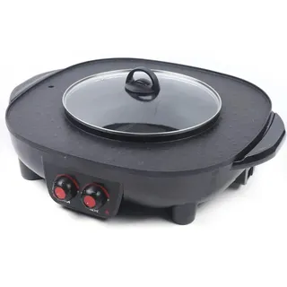 Hot Pot & Grill, Antihaftbeschichtung, Einstellbare Temperaturkontrolle, schwarz - Schwarz