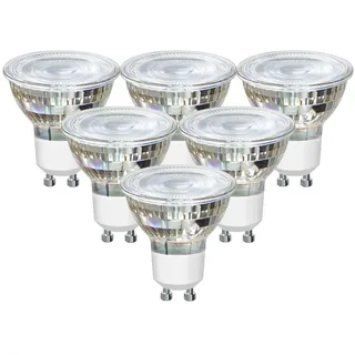 EXTRASTAR GU10 LED Lampenschirm aus Glas, 5W Ersetzt 60W Glühlampe, 425 LM, 3000K Warmweiß, Abstrahlwinkel 38 Grad, Nicht Dimmbar Reflektorlampe, 6 Stück