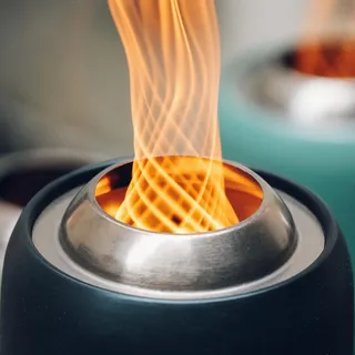 Mini Feuerstelle Outdoor 15x24cm Niedrigrauch Feuerstelle für Gartentisch Kamin mit Tragetasche für Balkon und Camping für Pellets/Holz Edelstahl Schwarz