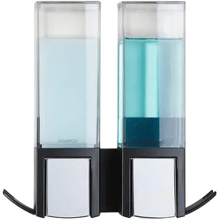 Better Living Clever Doppelter Duschspender 2 Kammern, Wandhalterung Dusche Seifenspender für Badezimmer Hotel Duschseife Aufbewahrungshaken Kein Bohren Wasserdichter Shampoo Seifenspender 2 x 481.9 g