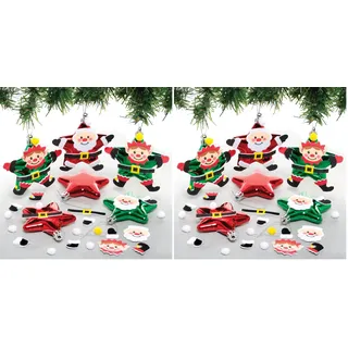 Baker Ross FE976 Weihnachtsstern Dekoration Bastelset - Packung mit 6, Bastelt Eure Eigenen Weihnachtsdekorationen, Kugel Dekorationen für Kinder zum Basteln und Aufhängen (Packung mit 2)