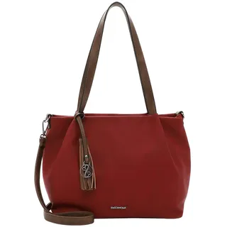 Shopper EMILY & NOAH "Shopper E&N Elke", Damen, Gr. B/H/T: 39cm x 26cm x 14cm 0, rot (rot, cognac 607), Polyurethan, Taschen Shopper