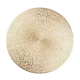 Runde Tischsets Gold Metallic Set mit 6 Vinyl-Tischsets 38.1 cm, waschbar, leicht zu reinigen, abwischbar, rutschfest, schmutzabweisend, hitzebeständig, Esstisch, Festival, Dekoration von Snowkingdom