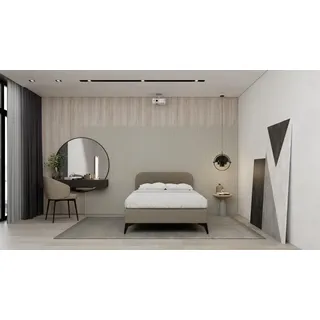 Homesy Polsterbett Mavilo - Komfortbett mit Stauraum, Einzelbett, 120x200cm,Braun, Bonellfederkernmatratze, H2/H3 - braun