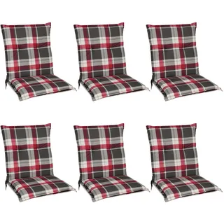 Beautissu Niederlehner Auflage 100 x 50 x 6 cm Bordeaux kariert 6 St.