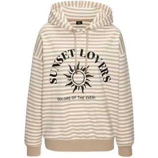 H.I.S. Kapuzenpullover Sweatshirt Gestreift Beige 32/34