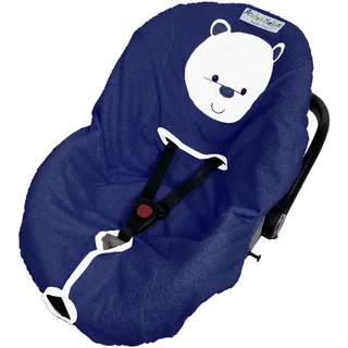 Andy & Helen Frottee-Bezug für Babyschalen Bestickt. Praktisch und bequem zu beziehen Dank elastischen Ecken, passt auf alle Babyschalen der Standardgröße - Blau