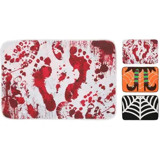 Halloween-Fußmatte 60 cm x 40 cm x 0,5 cm Mehrfarbig 3-fach Sortiert
