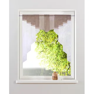 Kuvertstore MY HOME "Sinan" Gr. 3, grau (weiß, taupe), B:120cm H:125cm, Polyester, Gardinen, Kuvertstore, Kräuselbandaufhängung