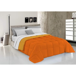 Italian Bed Linen Wintersteppdecke Elegant, Mikrofaser, Orange/Gelb, 170x260cm