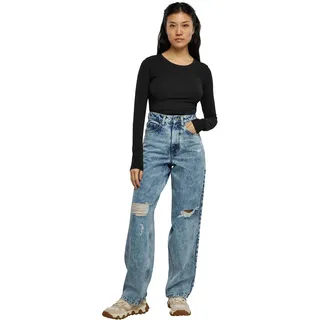 Urban Classics Damen Body Ladies Stretch Jersey Longsleeve Body Black 4XL