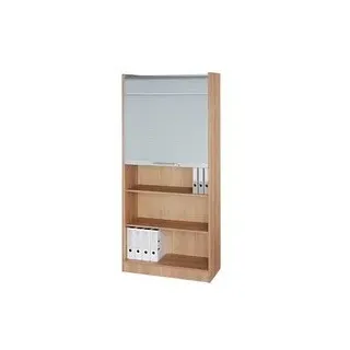 HAMMERBACHER SET90 Rollladenschrank nussbaum, silber 4 Fachböden 90,0 x 40,0 x 200,4 cm