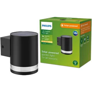 Philips Outdoor Solar Fyce Wandleuchte 1.5W Tageslichtsensor 2700 Kelvin schwarz