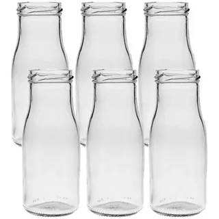 Vitrea 6 Stück Runde | Typ 156 | Mini Vasen Glasfläschchen kleine | Dekoflaschen Flasche | Väschen Vase Glasflaschen Blumenvase (6 Stück)