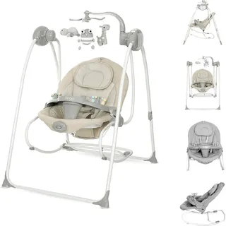 Lorelli Babywippe elektrisch Tango 2 in 1, Fernbedienung, MP3, Timer, Mobile braun - Braun