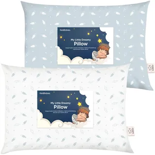 2er Pack Kleinkind Kissen 33 x 45 cm - Weich Bio Baumwolle Kissen Kinder - Kleinkind Kopfkissen Zum Schlafen - Kleines Kinder Kissen - Kinderkopfkissen für Kleinkinder - Kinderkissen (Spacecrafts)