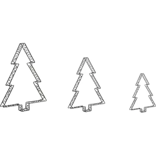BELIANI Garten LED Weihnachtsbäume 3er Set Schwarz Metall Indoor Outdoor Tannenbaum mit Beleuchtung Stromanschluss Weihnachtsdekoration Weihnachten - Schwarz