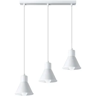 Sollux Lighting Lighting Lampe de Deckenleuchte für Home Office Lighting Kreative Beleuchtung Minimalistische Dekoration Ohne Glühbirnen aus Stahl Pendelleuchte TALEJA 3 White E27 Größe 45x14x120 - Weiß
