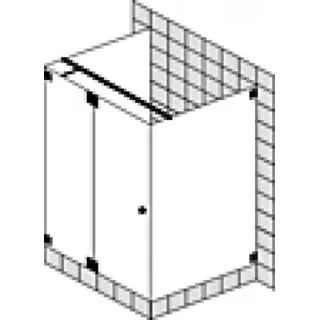 SPRINZ Omega Maßanfertigung U-Kabine mit Pendeltür o. Tür mit Seitenteil fluchtend, Maße bis: 1000x1000x2000mm, O11.2SO, Duschkabine: Beschlagteile: Sonderoberfläche, Glasart: Kristall hell mit