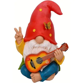 Mood Lab Gartenzwerg – lustige Hippie-Zwerg-Figur – 23 cm hohe Rasenstatue – für Außen- oder Hausdekoration