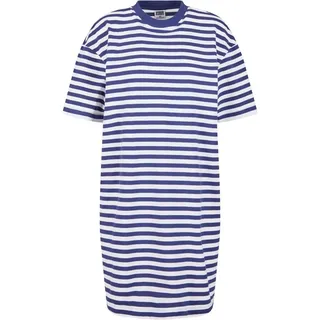 URBAN CLASSICS Damen T-Shirt-Kleid Ladies Oversized Striped Tee Dress, lässiges T-Shirt-Kleid für Frauen, white/darkblue, M