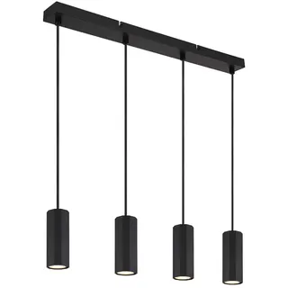 GLOBO 4-flg. GU10 120 cm klassisch schwarz matt