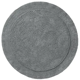 Erwin Müller Badematte, Badteppich Uni Serie Stuttgart grau Größe rund: 90 cm Ø - extra dick, hohe Saugfähigkeit, 100% Baumwolle