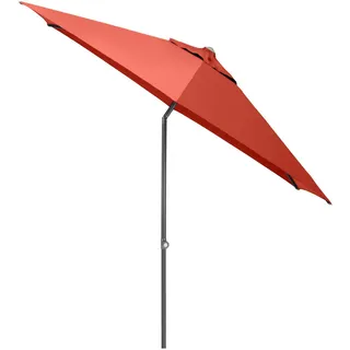 Kettler Sonnenschirm , Anthrazit, Terracotta , Textil , 360° drehbar, höhenverstellbar, lichtecht, Knickgelenk, regenabweisend, rostfrei, stabile Strebegelenke, U-Profil-Streben, UV-beständig, wetterfest, mit Belüftung, geeignet für Balkon , Sonnenschutz, Sonnenschirme